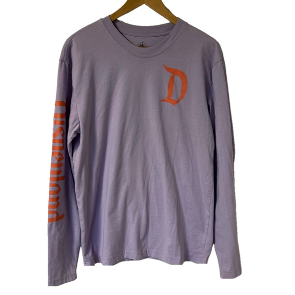Womens size medium lilac purple with coral writing Disneyland Resort long sleeve - Picture 1 of 5